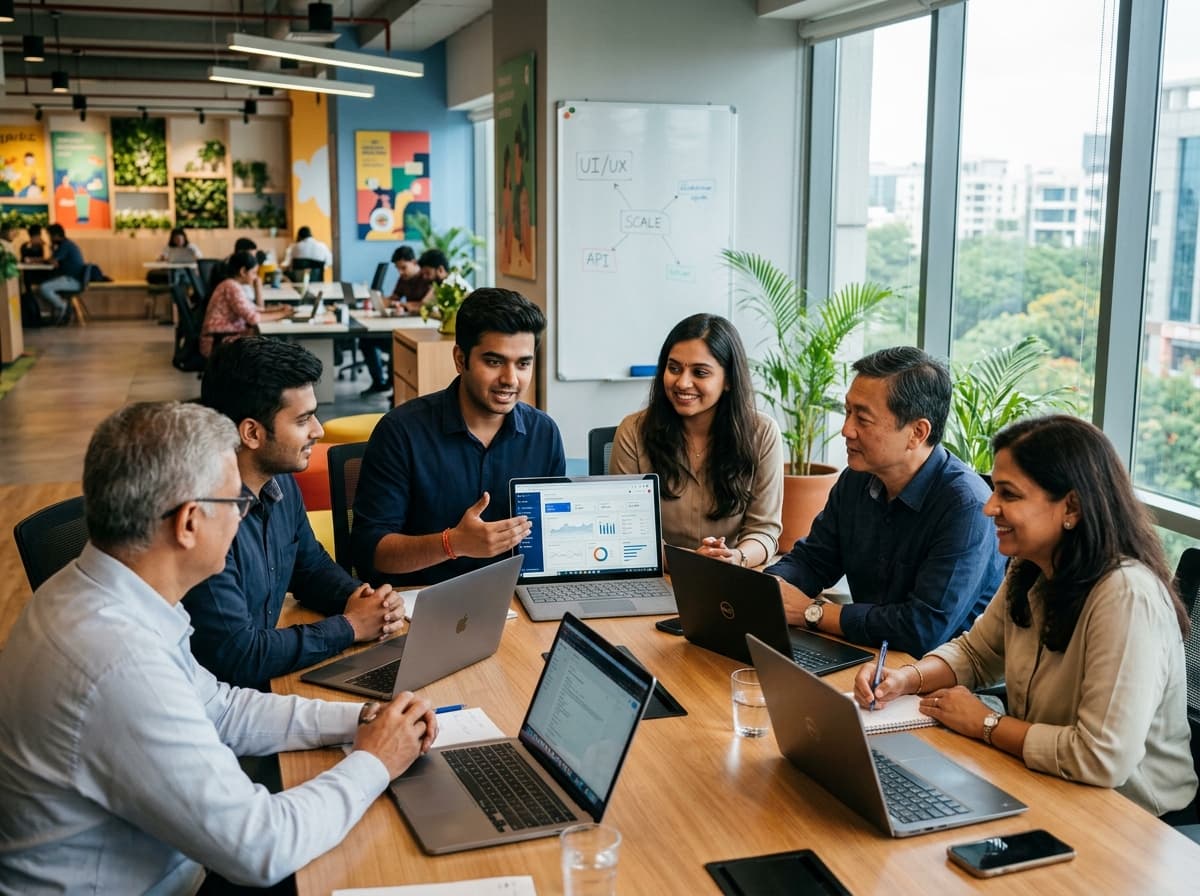 Engineers and founders discussing problem statements and context
